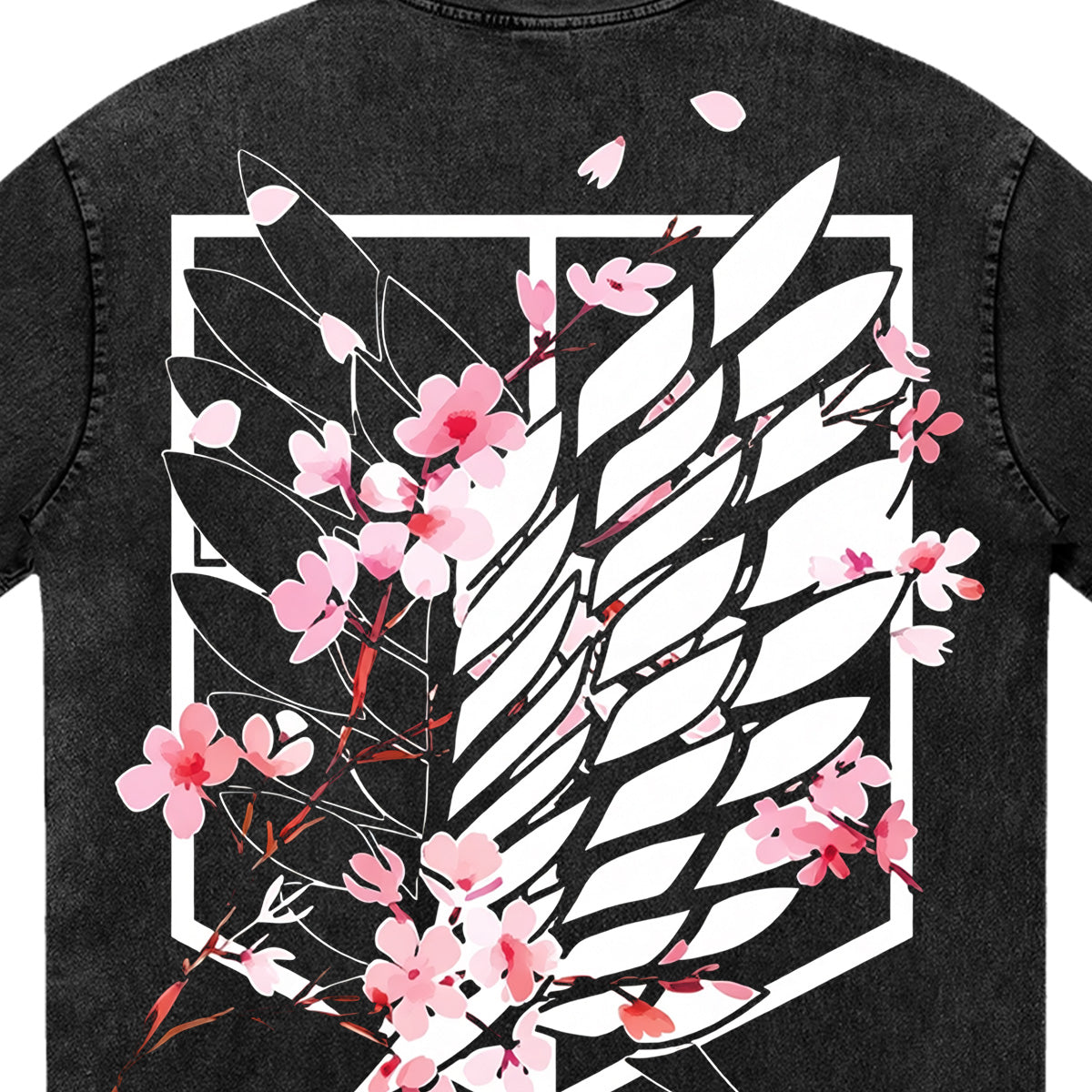 Attack On Titan Sakura Wing Vintage Washed Tee