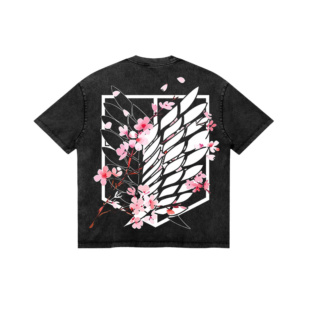 Attack On Titan Sakura Wing Vintage Washed Tee
