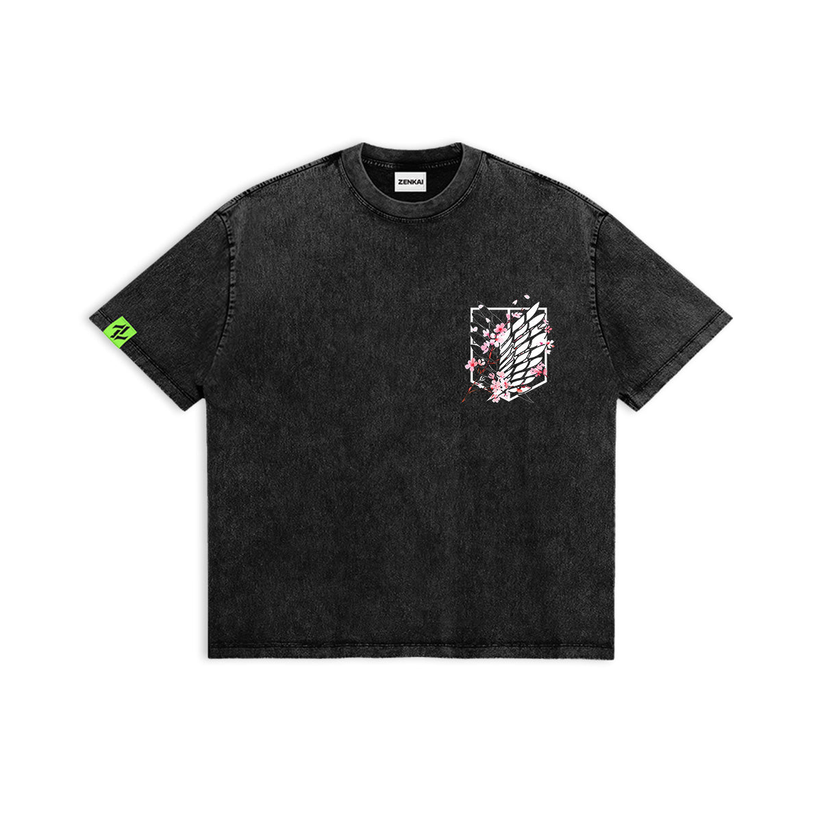 Attack On Titan Sakura Wing Vintage Washed Tee