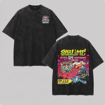 Mini Chest Emblem Vibrant Gig Poster Back Oversized Tee