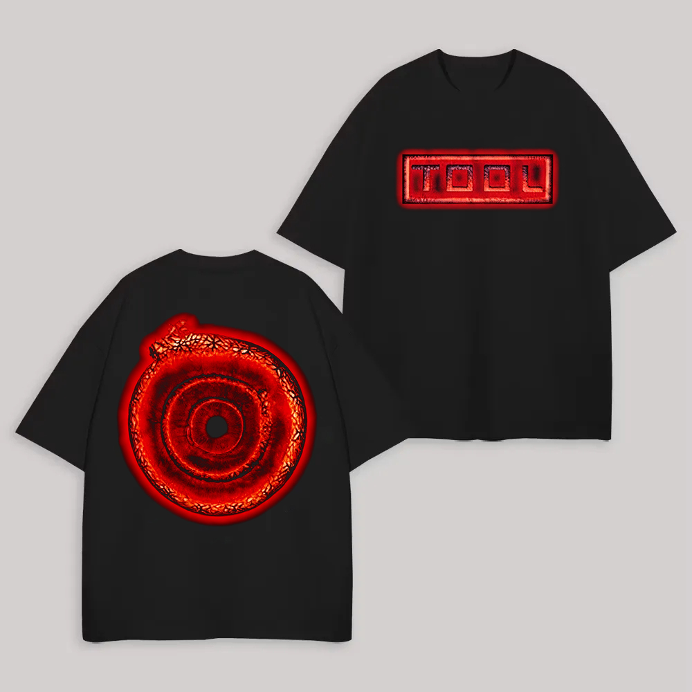 Glowing Red Spiral Eye Tool Psychedelic Streetwear T-Shirt