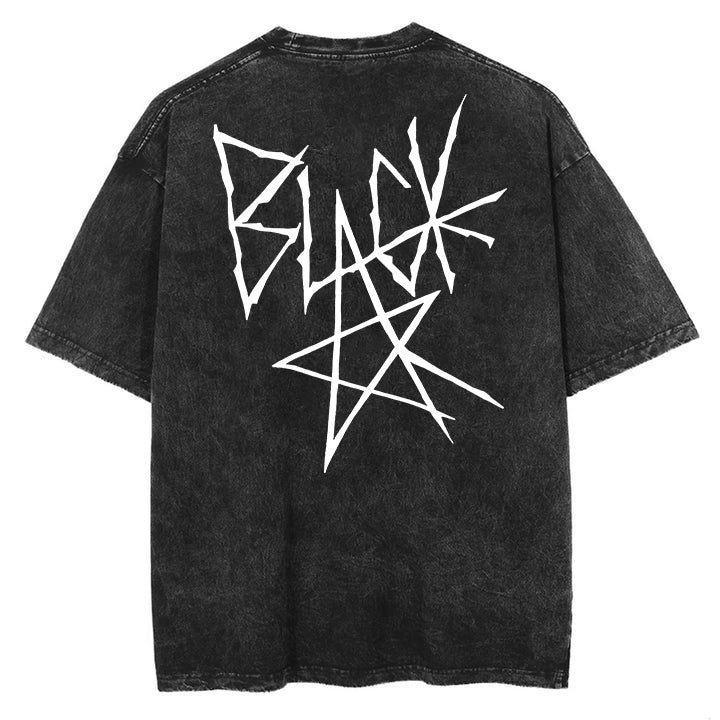 Dark Pentagram Vintage Washed Oversized Tee