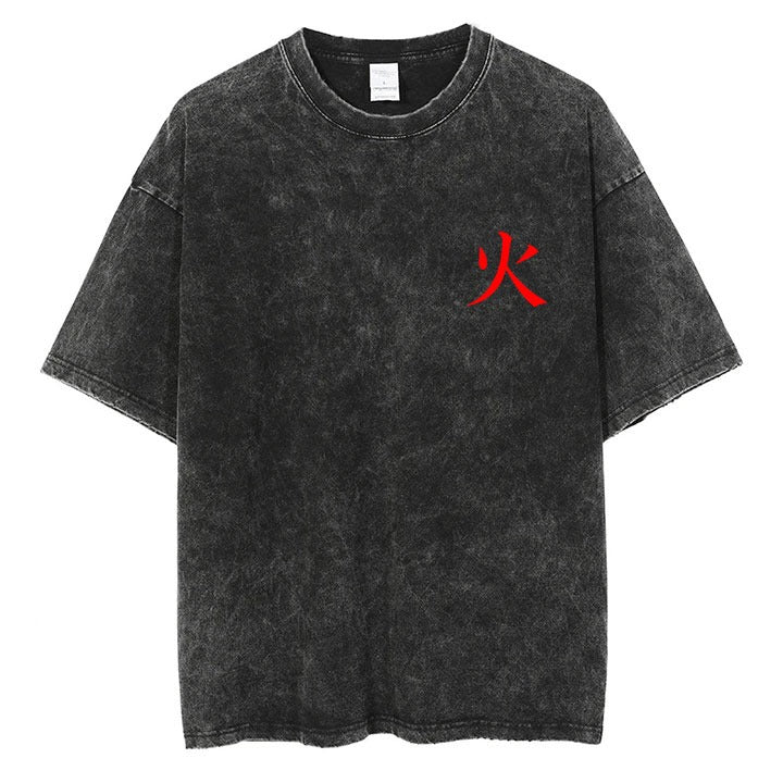 Minimal Red Ink Fire Premium Cotton T-Shirt