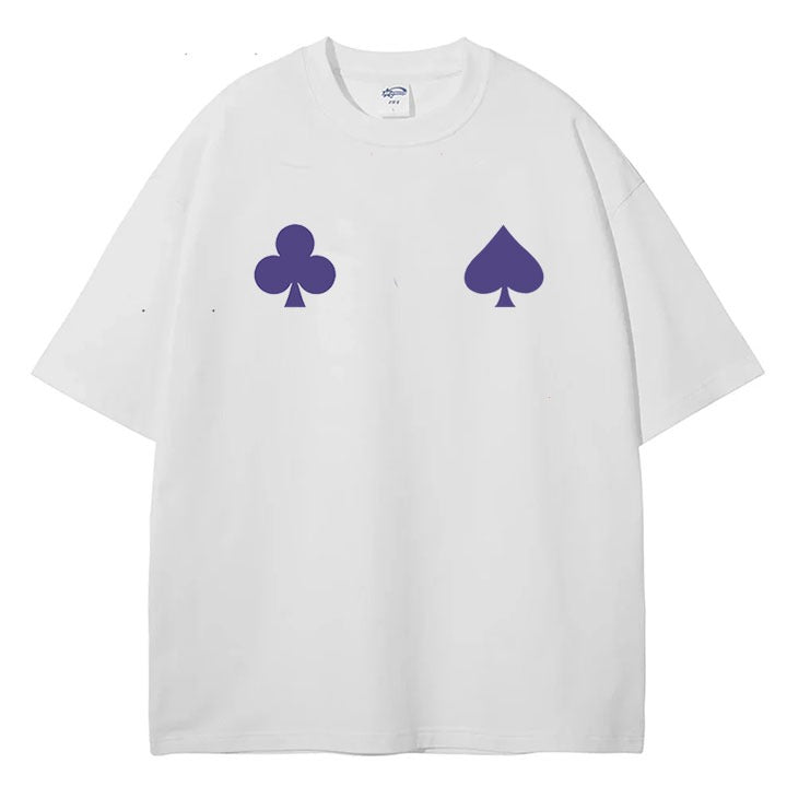 Poker Suits Symbol Premium Vintage Washed Oversized Tee
