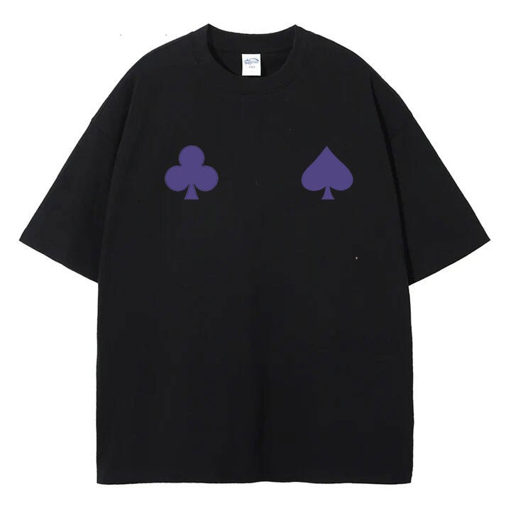 Poker Suits Symbol Premium Vintage Washed Oversized Tee