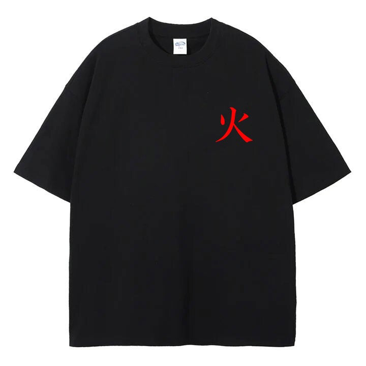 Minimal Red Ink Fire Premium Cotton T-Shirt