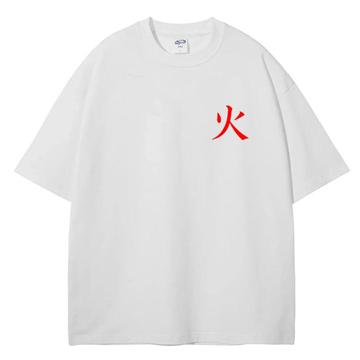 Minimal Red Ink Fire Premium Cotton T-Shirt