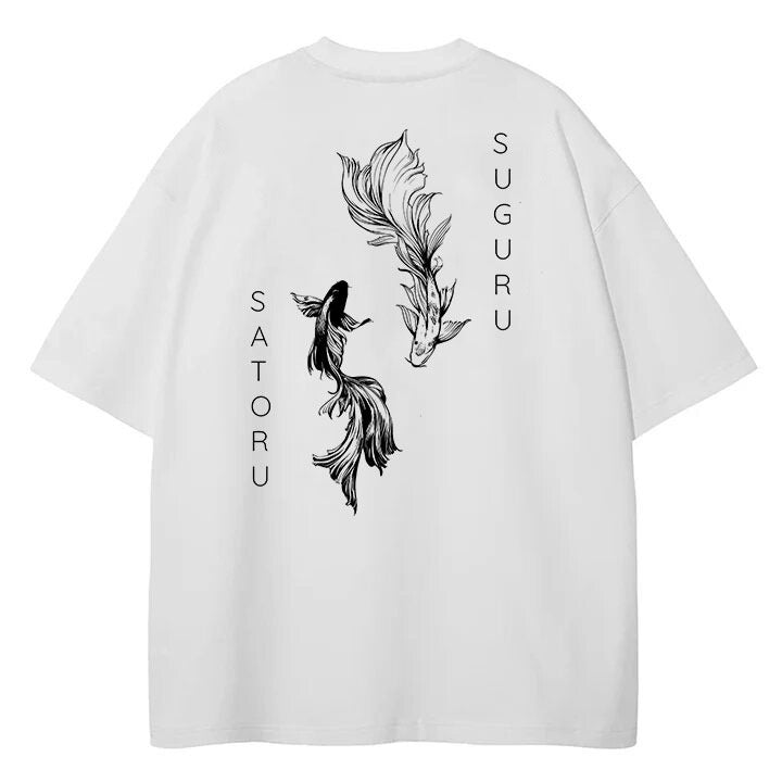 Ink Wash Koi Fish Premium Oversized Tee