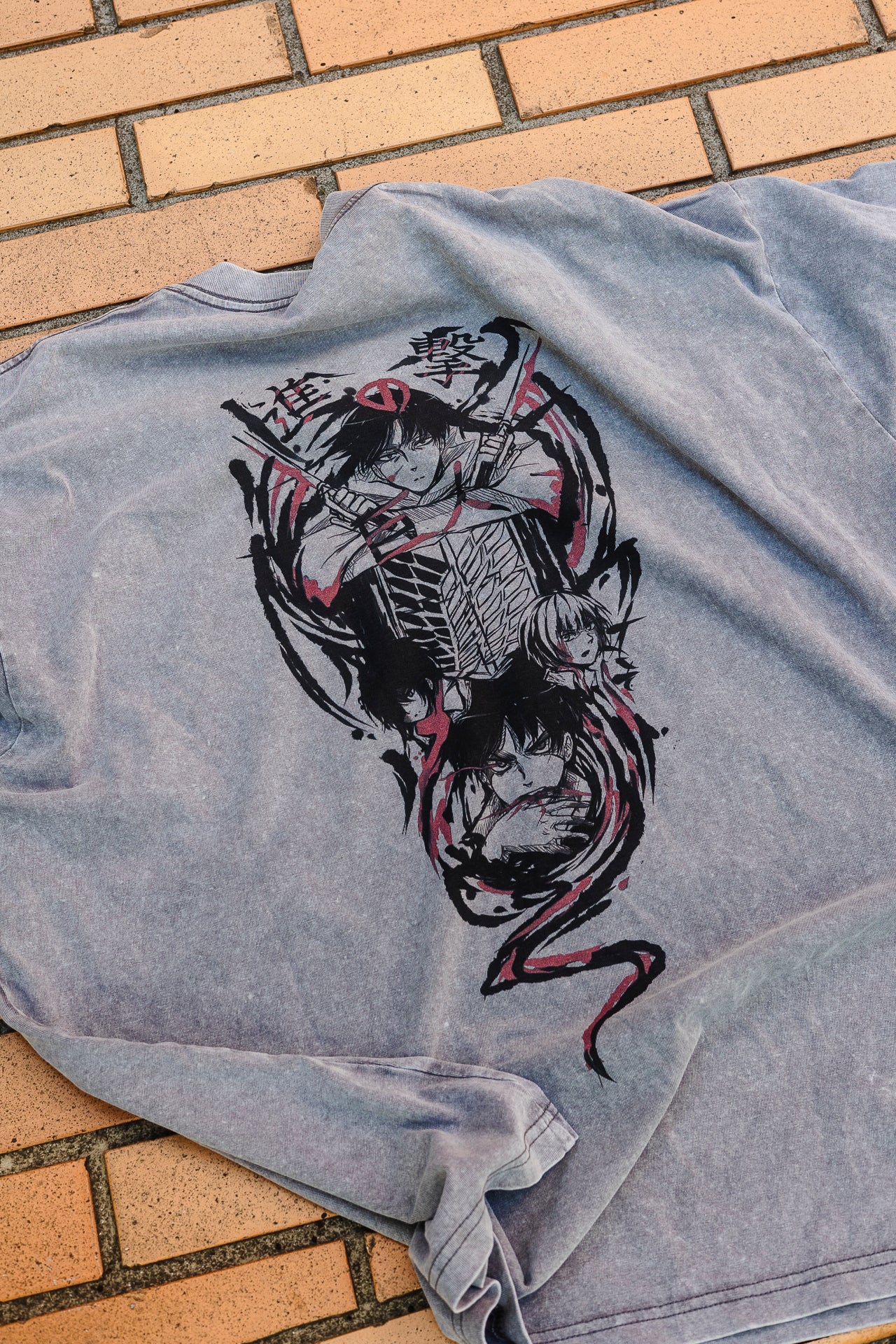 Attack On Titan Wall Breach Vintage Washed T-Shirt