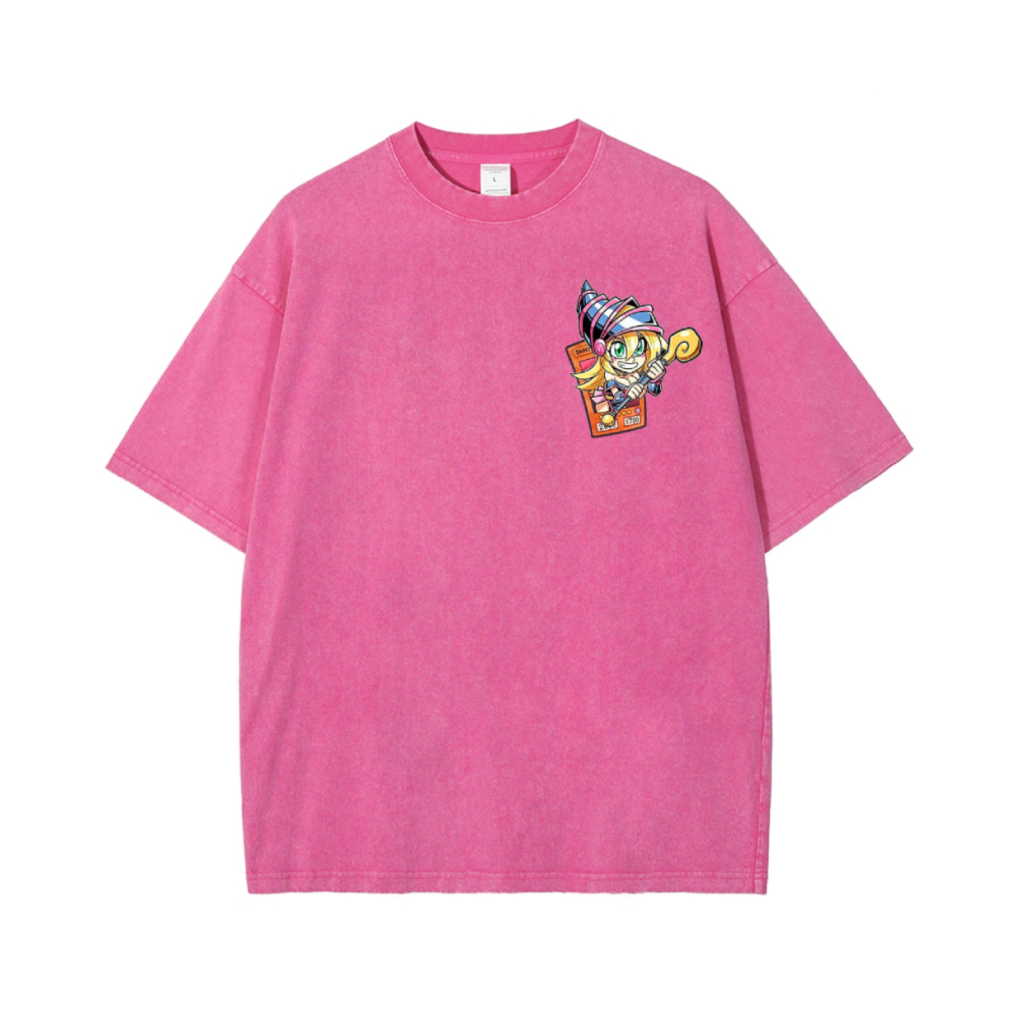 YUGIOH DARK MAGICIAN GIRL WASHED JUMBO PRINT SHIRT (PINK)