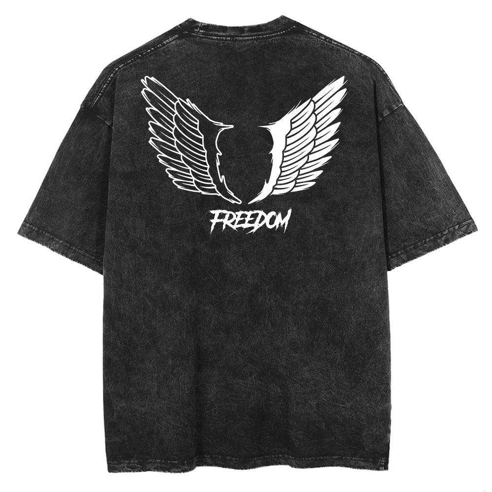 Wings of Freedom Vintage Washed Oversized Tee