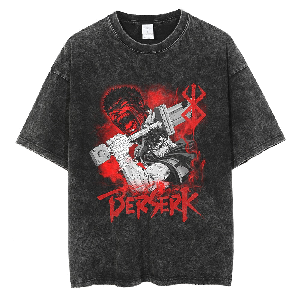 Berserk Guts Battle Vintage Washed T-Shirt