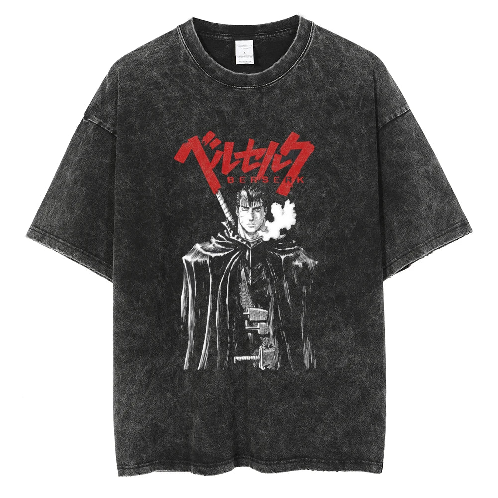 Berserk Guts Black Swordsman Vintage Washed T-Shirt