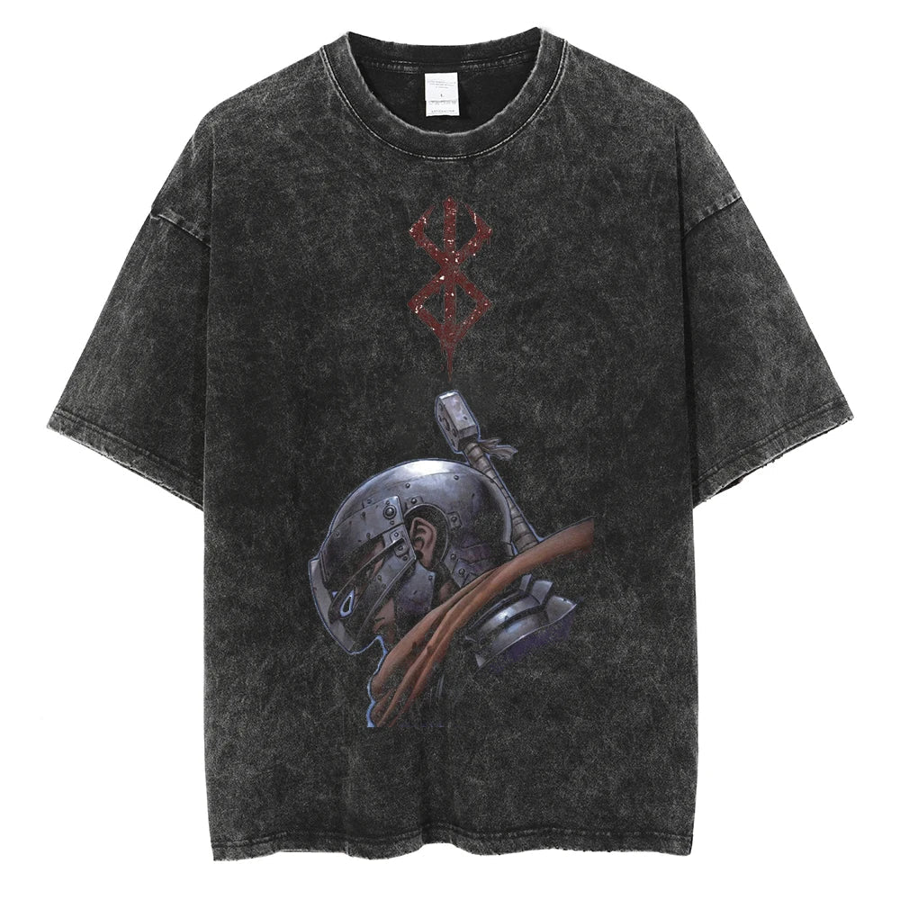 Berserk Guts Berserker Helmet Vintage Washed T-Shirt