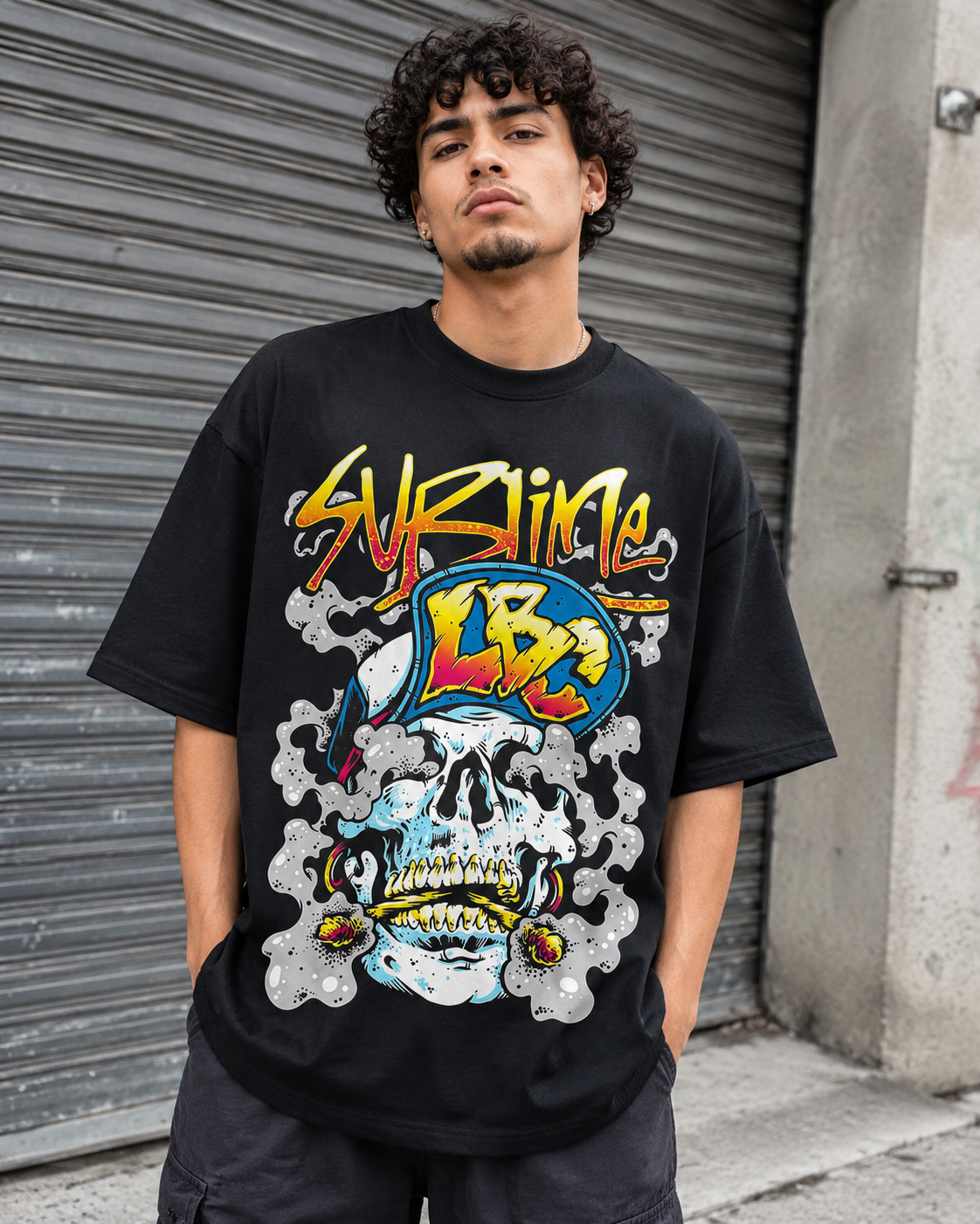 Sublime Skull Graffiti Graphic Tee