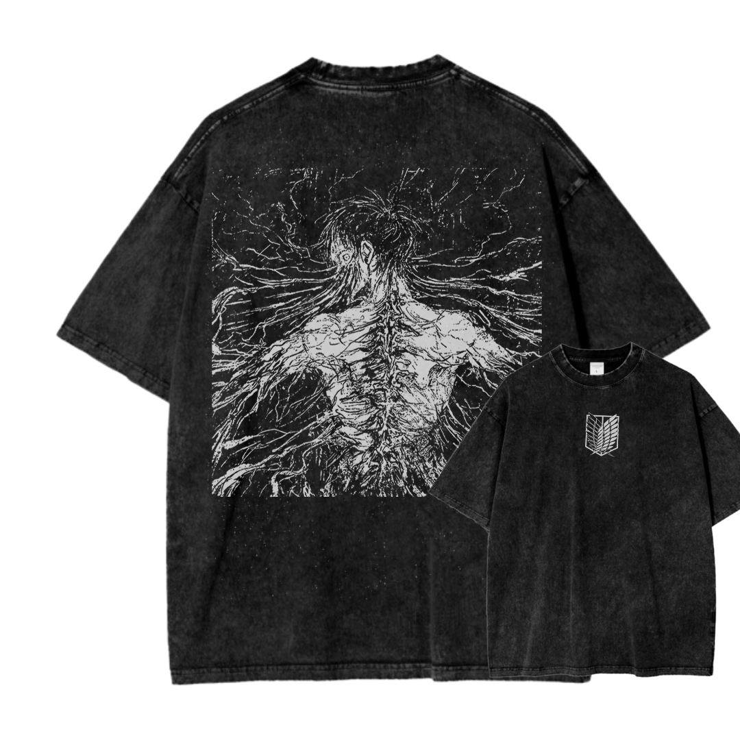 Attack On Titan Eren Yeager Vintage Washed Tee