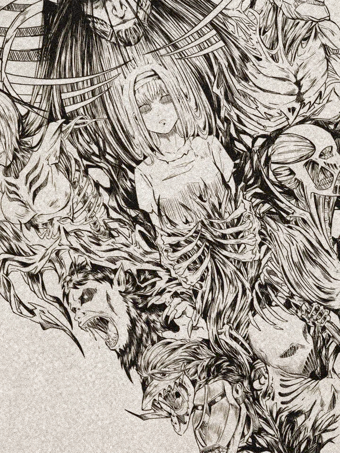 Attack On Titan All Nine Titans Vintage Washed T-Shirt