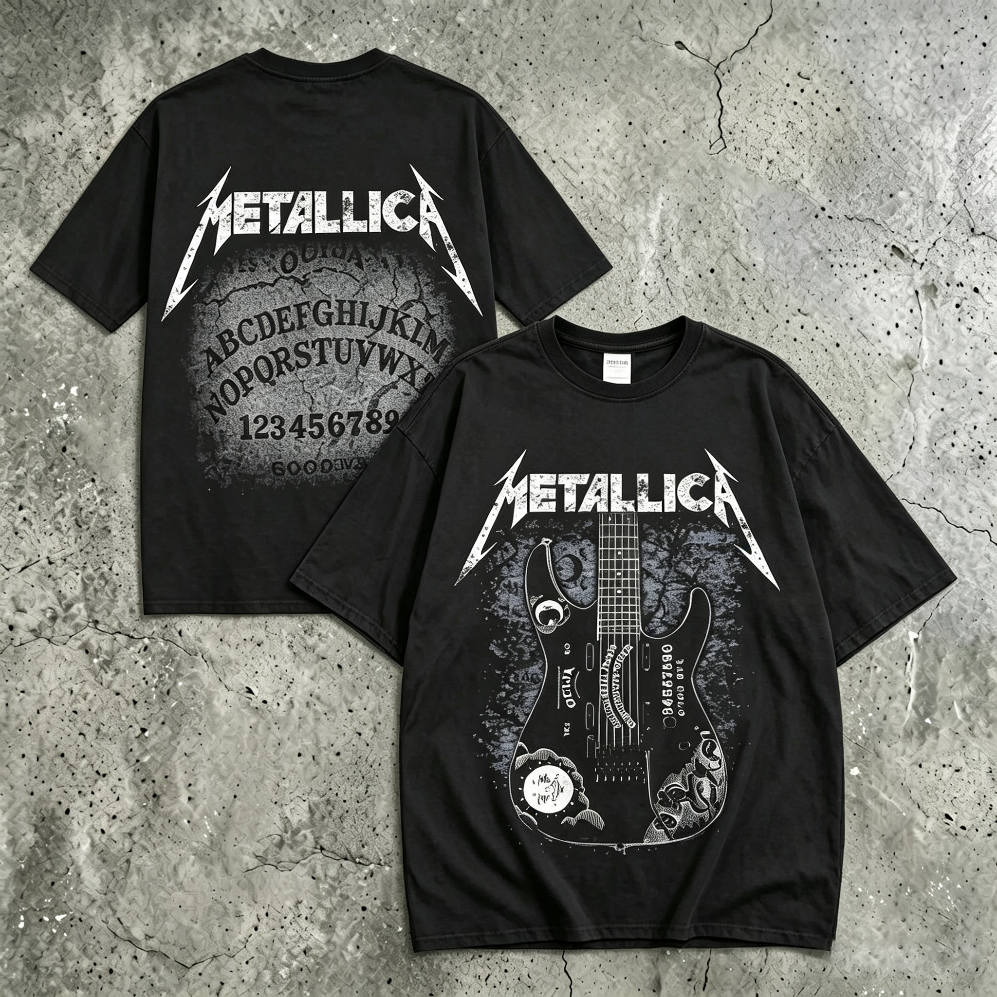 Distressed Explorer Guitar Alphabet Graphic Tee