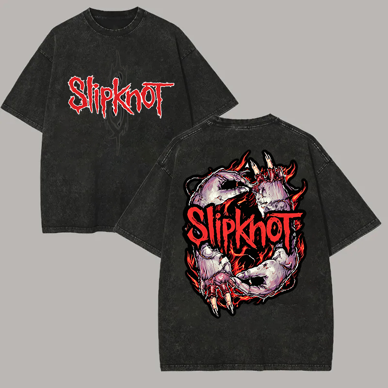 Slipknot Flame Claw Double Sided Washed Tee