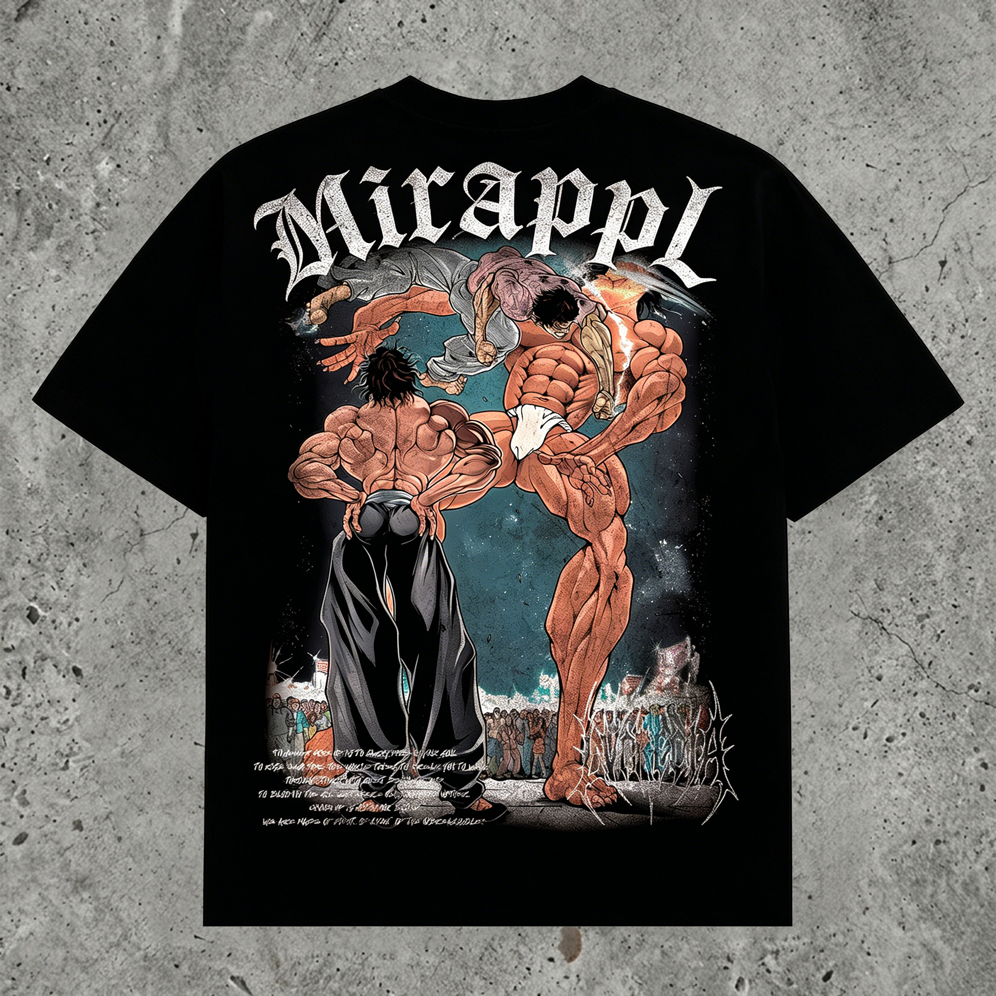 Brutal Strength Fighter Manga Back Print Pure Cotton Washed Oversized Tee