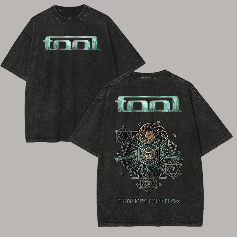 Sacred Geometry Nautilus All-Seeing Eye Oversized Metal Tee