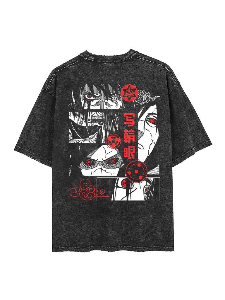Naruto Uchiha Sharingan Vintage Washed T-Shirt