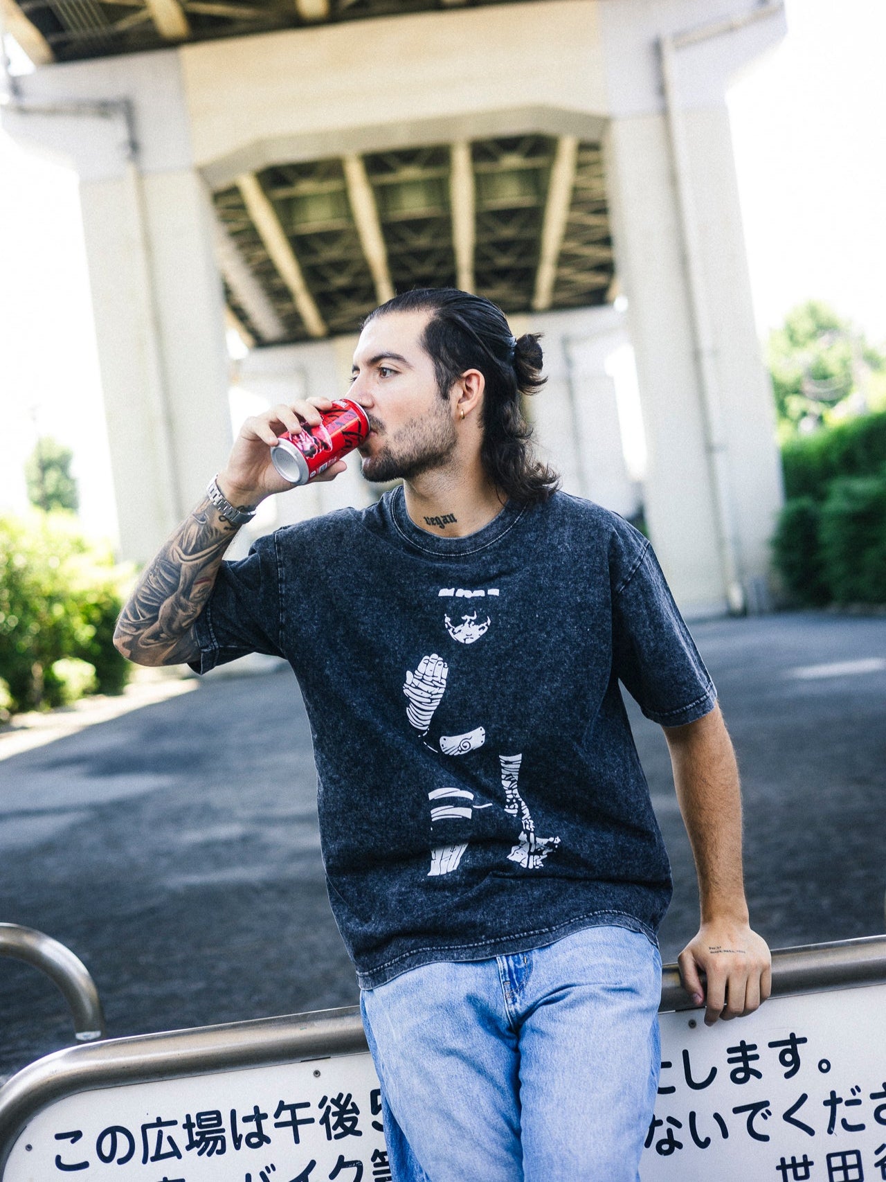 Bandage Warrior Acid Wash Streetwear Tee
