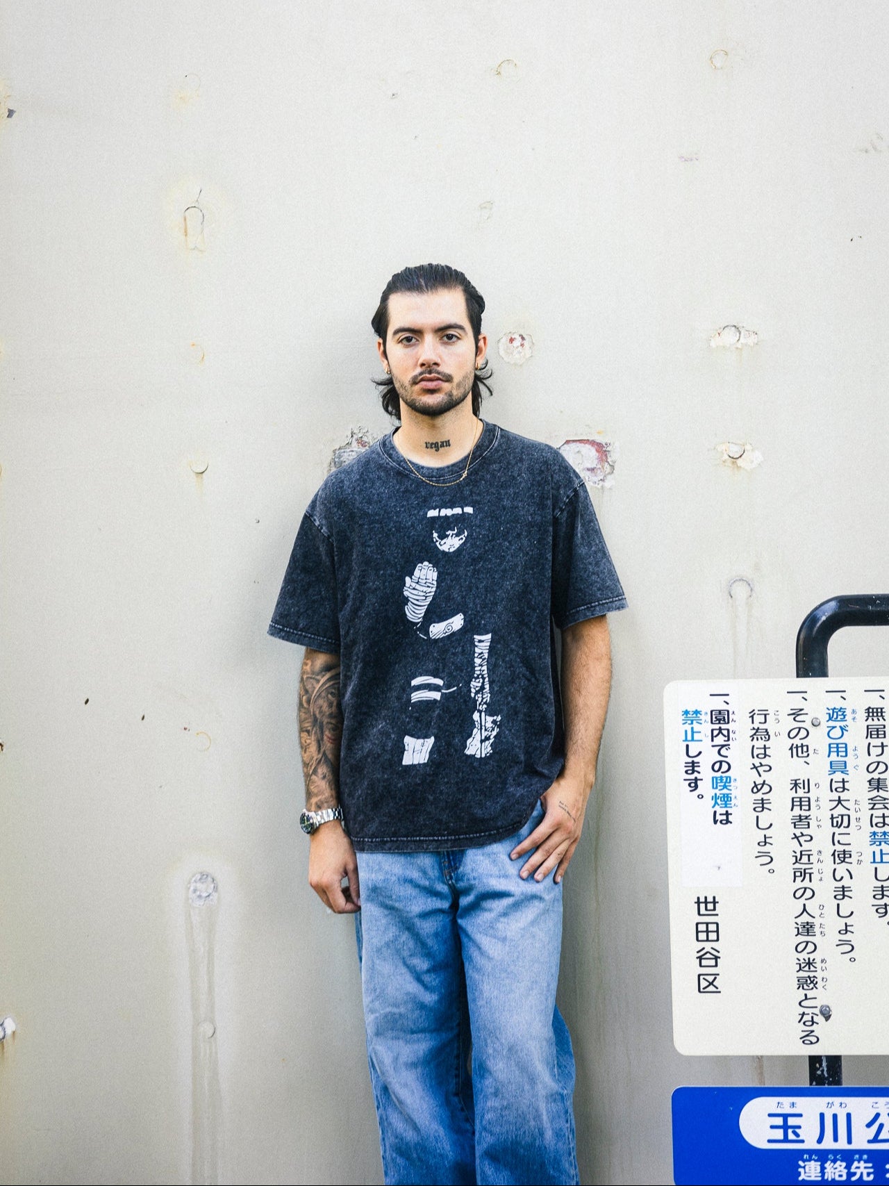 Bandage Warrior Acid Wash Streetwear Tee
