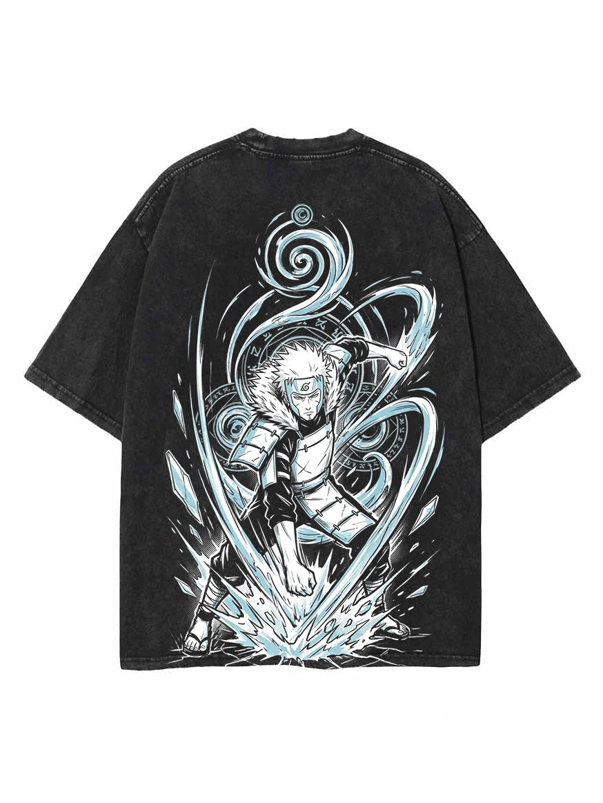 Naruto Tobirama Senju Water Jutsu Vintage Washed T-Shirt