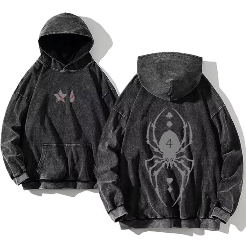 Spider Symbol Washed Hoodie