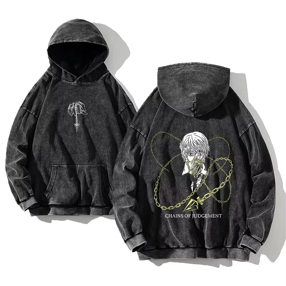 Chains of Judgement Vintage Washed Oversized Hoodie