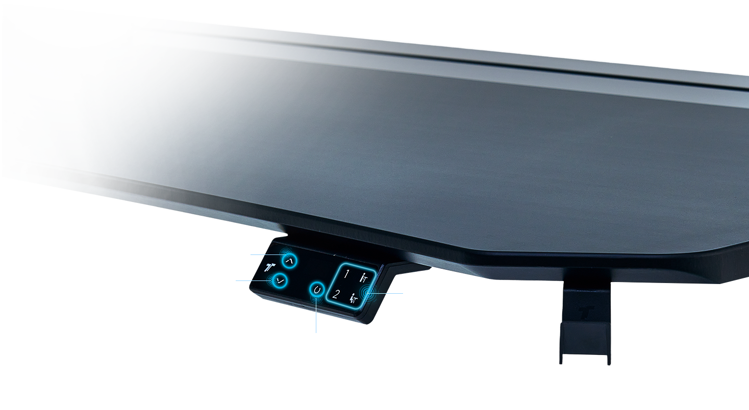 standing desk control panel with one-touch, intuitive height adjustment