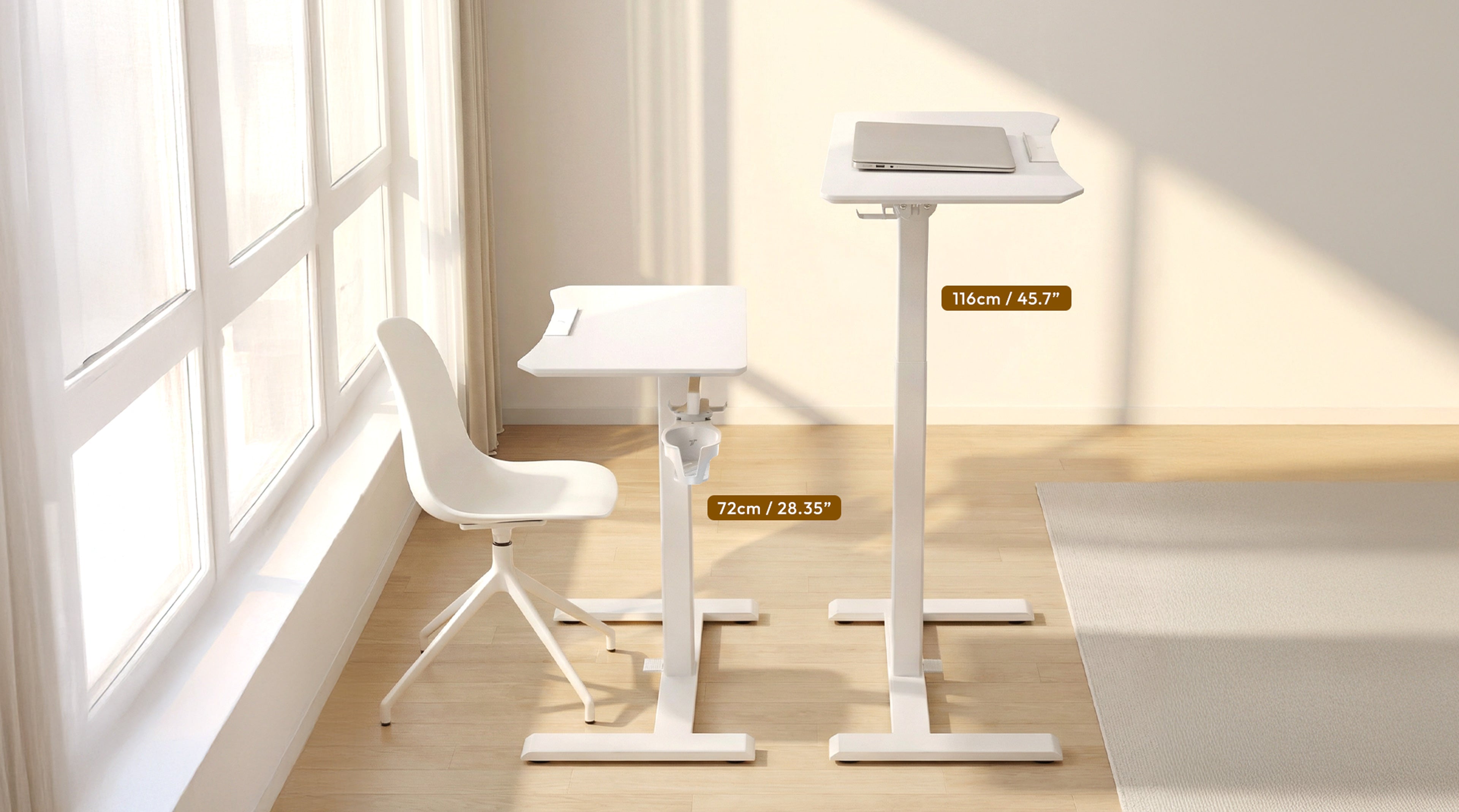 TACTO Portable standing desk height comparison