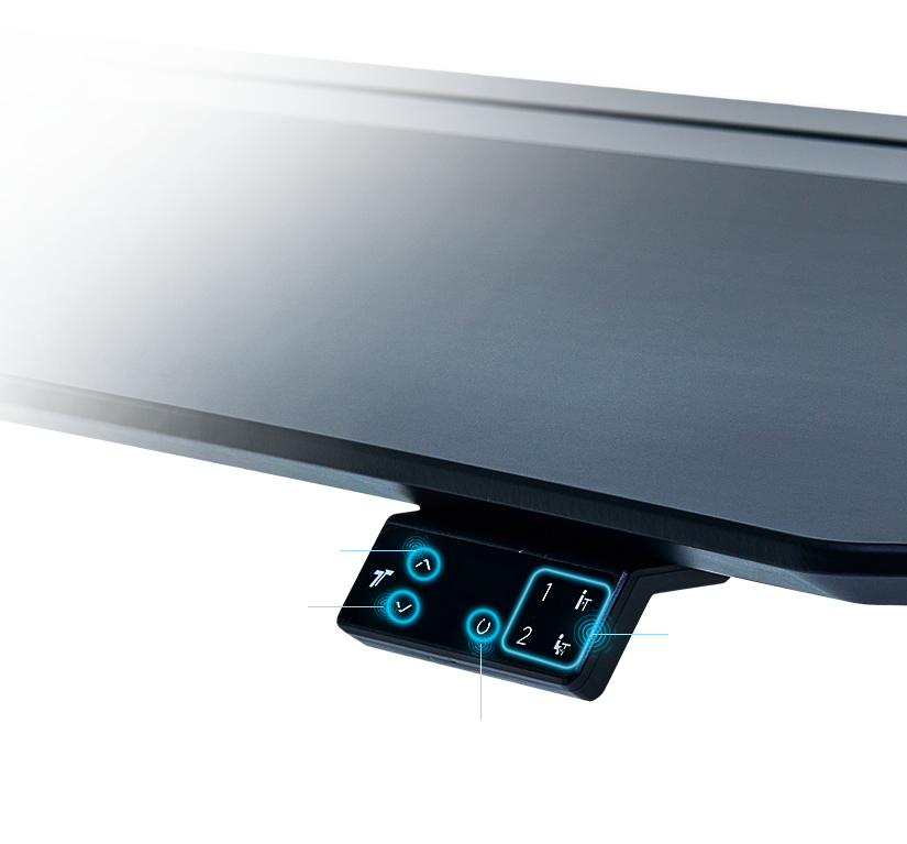 standing desk control panel with one-touch, intuitive height adjustment