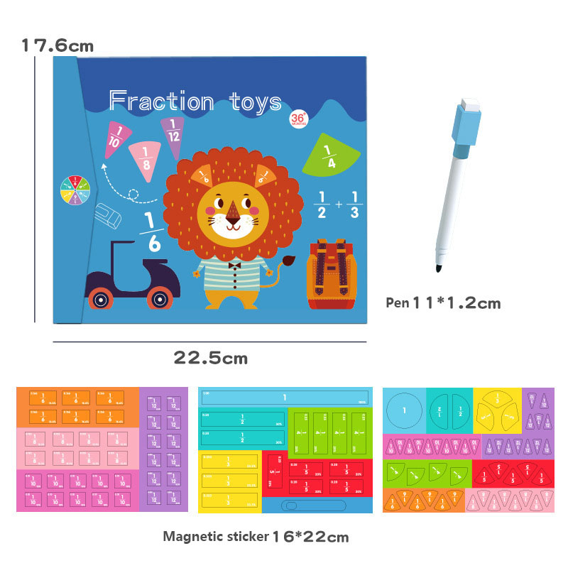 ⏰LAST DAY PROMOTION SAVE 49%🔥Magnetic Fraction Math Learning Book, Colorful Educational Puzzle Toy