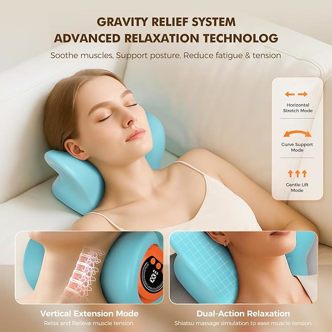 Neck Massager 2026 New Upgrade 3 in 1 Portable Massager with Heat &Comfortable Stretching - image 6