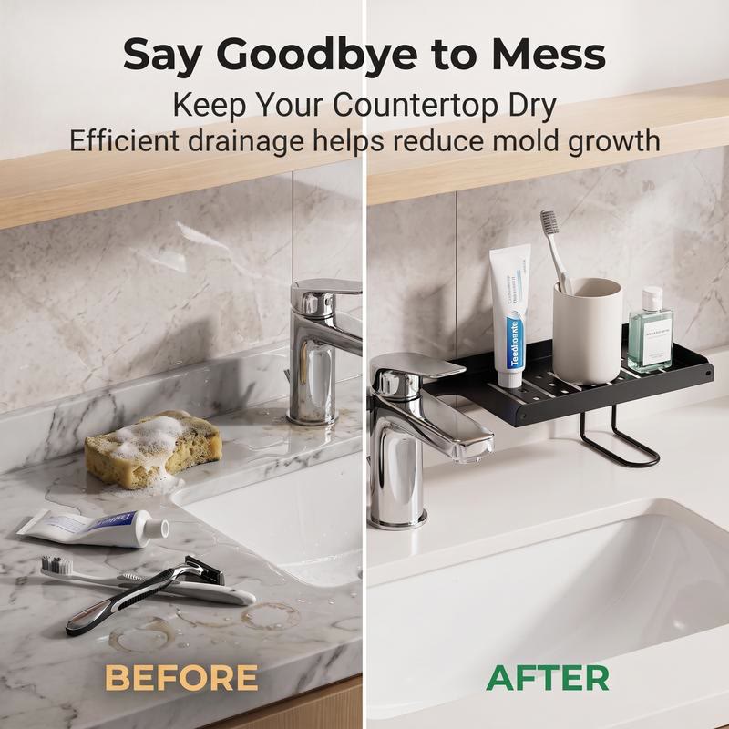 Foldable Over-Sink Organizer – No-Drill Carbon Steel Sink Storage Rack, Adjustable & Easy-Drain - image 9