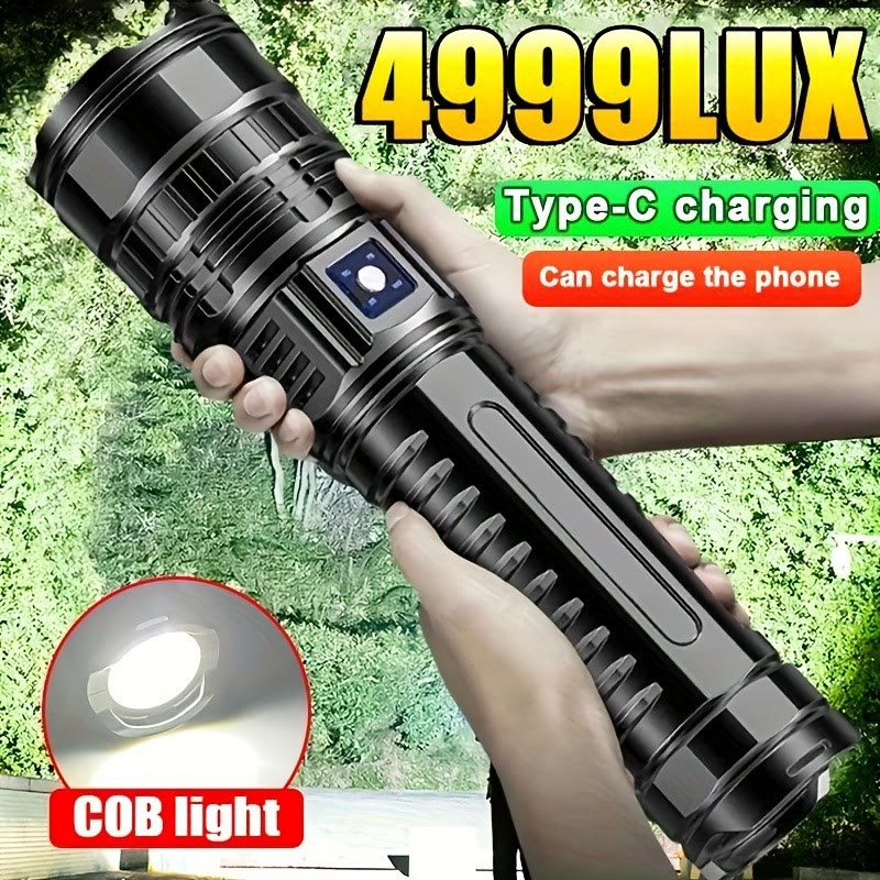 2-in-1 Rechargeable Flashlight Power Bank – Waterproof, Zoomable, USB Charging - image 10