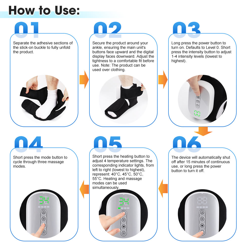 Portable Foot Massager with Heat, Air Compression Therapy Device - image 9