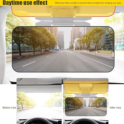 Car Sun Visor, Car 2 in 1 Day and Night Anti-Glare Mirror - image 9