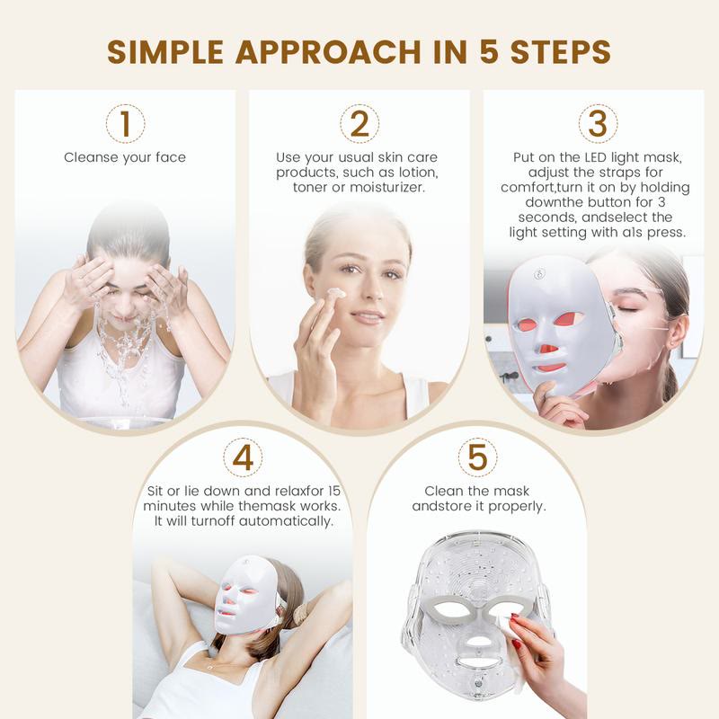 Red light therapy mask, 7-color LED photorejuvenation mask, daily care photorejuvenation - image 6