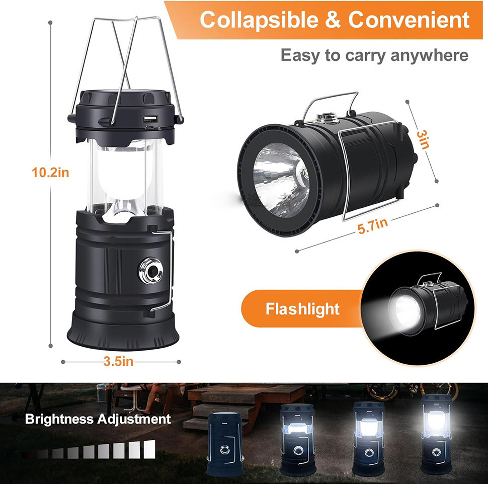 Solar Camping Lantern – Rechargeable LED Lights, Magnetic Base & Hanging Hook - image 10
