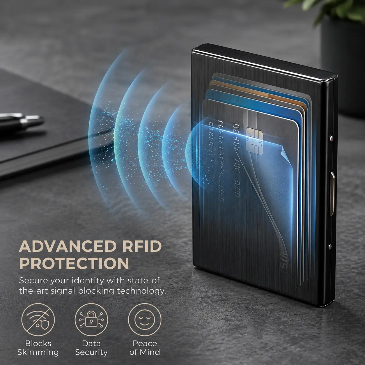 RFID blocking stainless steel card holder