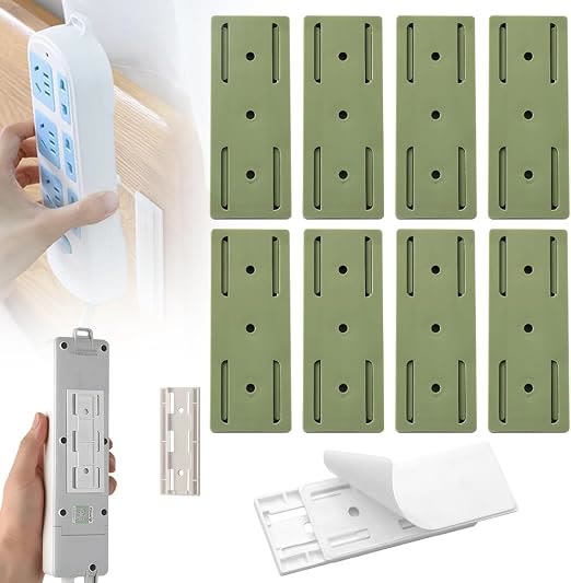Adhesive Socket Holder – Punch-Free Wall Mount with Cable Organizer Clips - Green - 🔥🔥30PCS(Save $20) - image 14