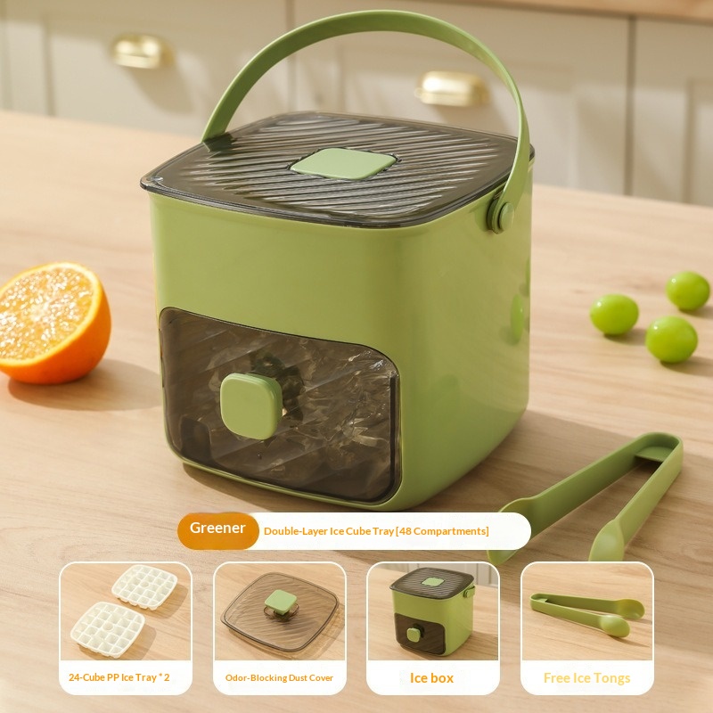 Handheld Ice Bucket, 48-Cell Ice Cube Tray, Ice Mold, Freezing Tool 