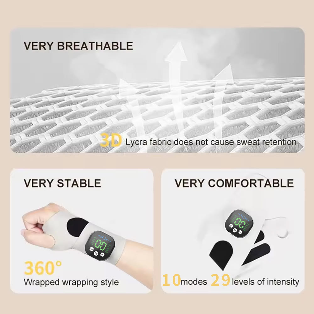 EMS Wrist Hand Massager, 10 Modes 29 Levels Pain Relief Device - image 8