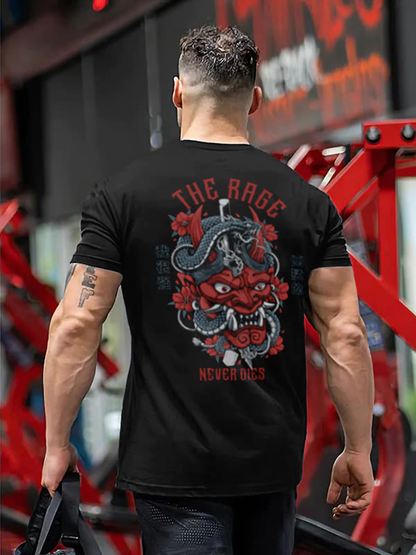 The Rage Never Dies printed T-SHIRT - Black - 2XL - image 1