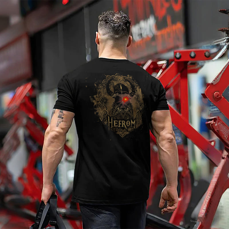 Hefrom Viking Rage Style Printed T-shirt - Black - 2XL - image 1