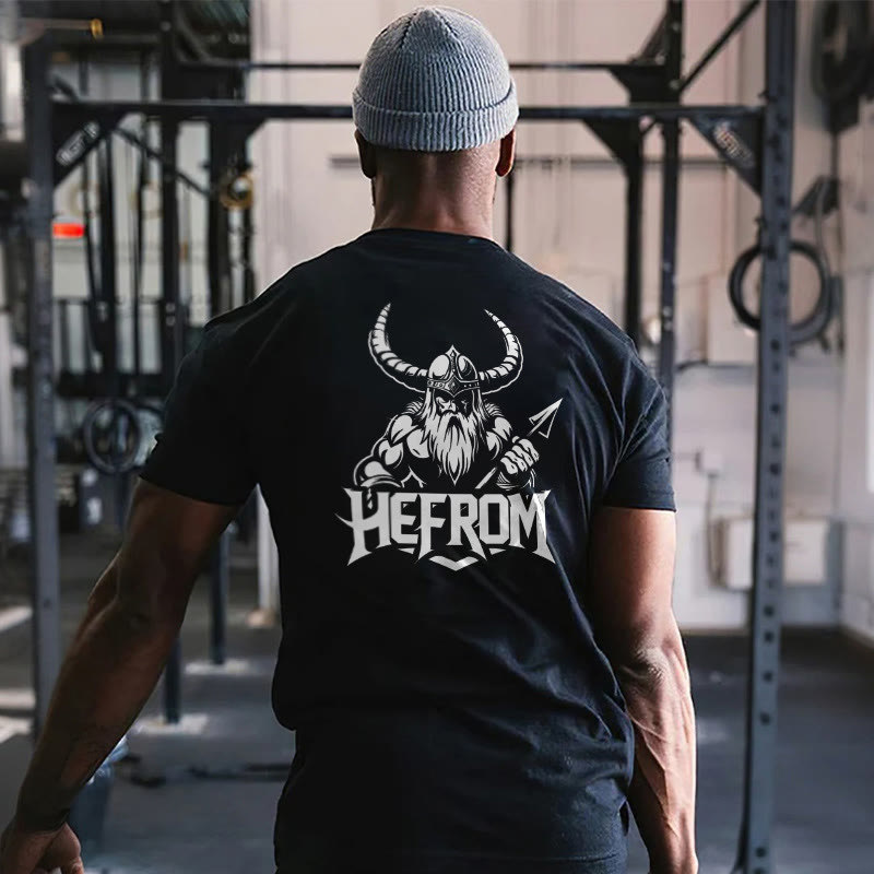 Hefrom Viking Style Printed T-shirt - Black - 2XL - image 1