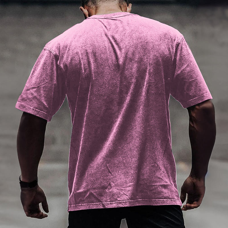 100% Cotton Fit Fuck I'm Tired Printed Washed Gym T-shirt - image 9